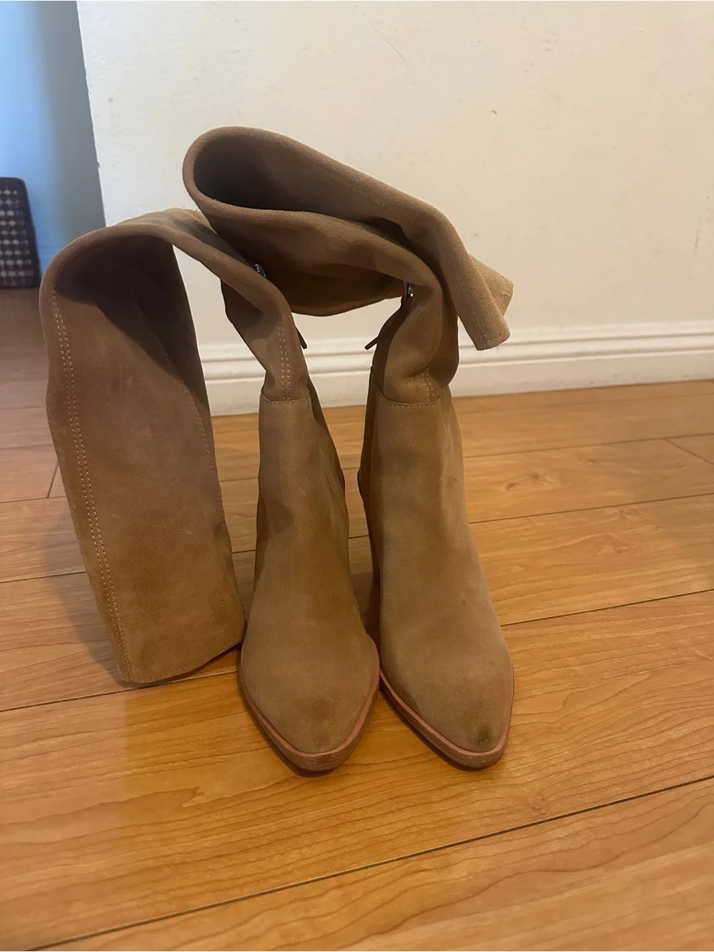 Treasure & Bond Tall Suede Over‑The‑Knee Boots in Tan